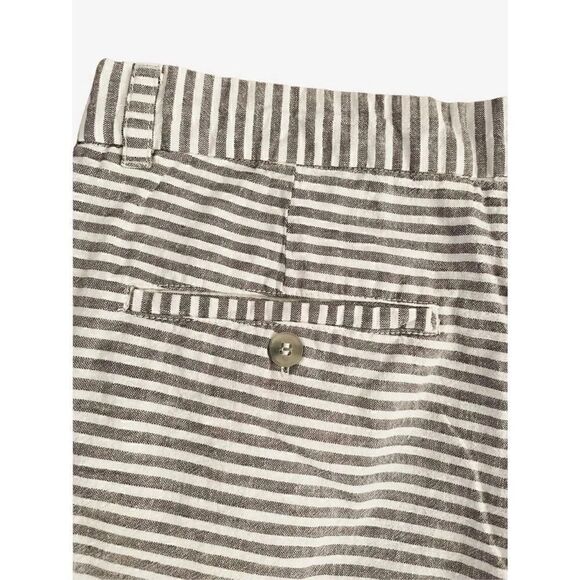 Tahari Gray and White Stripes Linen Unisex Shorts SZ 34 - Picture 5 of 8
